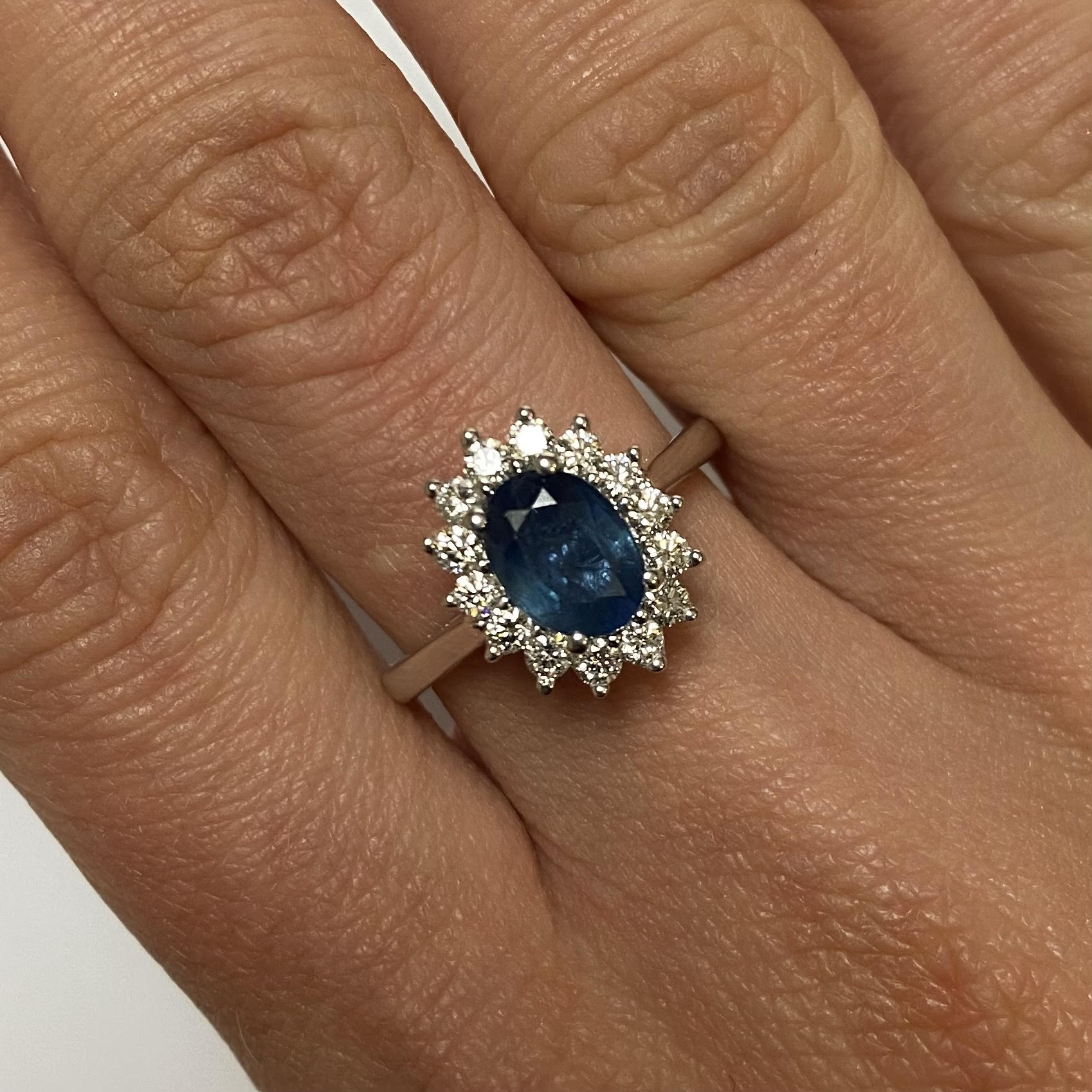 Unique Pear shaped sapphire engagement ring set 14k rose gold halo dia –  WILLWORK JEWELRY